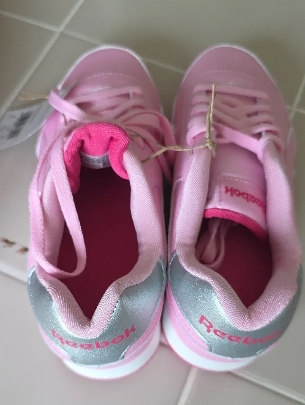 Reebok Kids Light Pink Sneakers with Hot Pink Accents Size 1